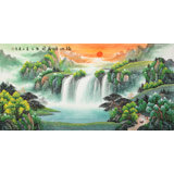 【已售】吳東 四尺《福地安居圖》 著名易經(jīng)風(fēng)水畫家