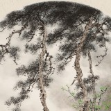 【已售】鄒本財 團扇《尋隱者不遇詩意》 公主嶺市美協(xié)常務副主席