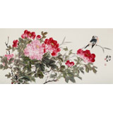 【已售】陳薪名 三尺《花開富貴》中美協(xié)會員 第六屆全國花鳥畫展金獎獲得者