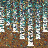 原中文聯(lián)編輯部主任 閻世宏 四尺斗方《白樺林》（詢價）