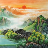 【已售】吳東 小六尺《福地安居圖》 著名易經風水畫家