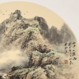 【已售】鄒本財 團扇《山中一夜雨》 公主嶺市美協(xié)常務(wù)副主席