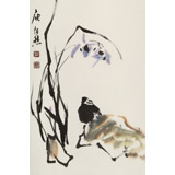 【已售】庾超然 四尺三開《幽蘭》 黃鶴樓書畫院院長