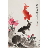 【已售】何一鳴 四尺三開《連年有余》