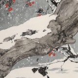【已售】陳薪名 三尺精品《雪韻》中美協(xié)會員 第六屆全國花鳥畫展金獎獲得者