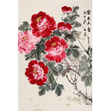 【已售】陳薪名 四尺三開(kāi)《國(guó)色天香》 中美協(xié)會(huì)員 第六屆全國(guó)花鳥(niǎo)畫(huà)展金獎(jiǎng)獲得者