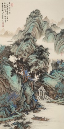 【已售】吳顯剛 《夏山舟行圖》 貴州七星關美協(xié)主席