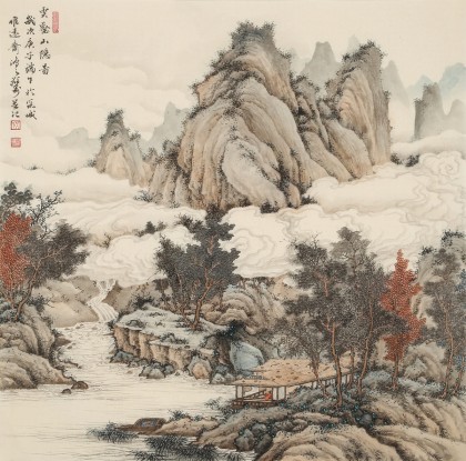 吳顯剛 四尺斗方《云壑山隱圖》 貴州七星關美協(xié)主席