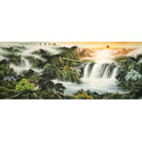 【已售】特價撿漏 楊銘昌 小八尺《旭日東升》 安徽山水畫研究協(xié)會理事