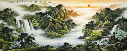 【已售】楊銘昌 小八尺《旭日祥云》 安徽山水畫(huà)研究協(xié)會(huì)理事