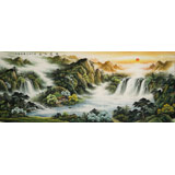 楊銘昌 小八尺《源遠流長》 安徽山水畫研究協(xié)會理事