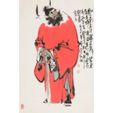 【已售】連紅武 四尺三開《鎮(zhèn)宅圖》 徐悲鴻畫院華北分院副院長