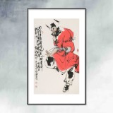 【已售】連紅武 四尺三開《鎮(zhèn)宅圖》 徐悲鴻畫院華北分院副院長