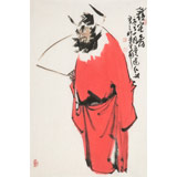 【已售】連紅武 四尺三開(kāi)《鎮(zhèn)宅圖》 徐悲鴻畫(huà)院華北分院副院長(zhǎng)