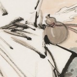 【已售】連紅武 四尺《達(dá)摩渡江》 徐悲鴻畫院華北分院副院長