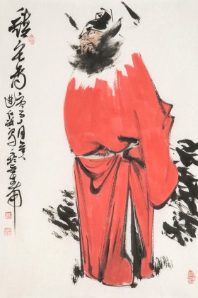 【已售】連紅武 四尺三開《鎮(zhèn)宅圖》 徐悲鴻畫院華北分院副院長