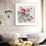 【已售】陳薪名 四尺斗方《花開富貴》 中美協(xié)會員 第六屆全國花鳥畫展金獎獲得者