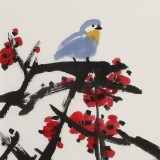 王永剛 斗方小品《賞春》 78歲國家一級美術師（詢價）