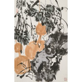 崔春剛 四尺三開《大福祿圖》 青年才俊 中國(guó)當(dāng)代書畫研究院理事