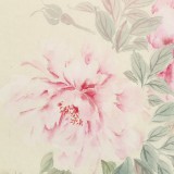 【已售】張瑰麗 四尺三開工筆《春風逐月紅》 湖南省美術(shù)家協(xié)會會員