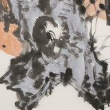 崔春剛 四尺三開(kāi)《大福祿圖》 青年才俊 中國(guó)當(dāng)代書(shū)畫(huà)研究院理事