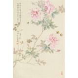 【已售】張瑰麗 四尺三開(kāi)工筆《春風(fēng)逐月紅》 湖南省美術(shù)家協(xié)會(huì)會(huì)員