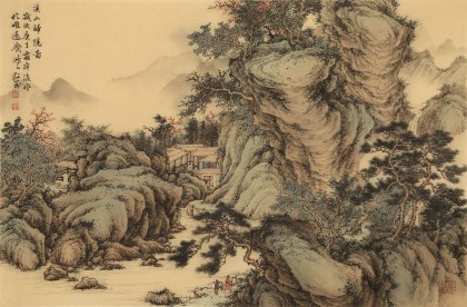 吳顯剛 四尺三開《溪山歸隱圖》 貴州七星關(guān)美協(xié)主席