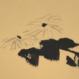 【已售】周自豪 扇面《菊花》 當(dāng)代著名禪意畫(huà)家