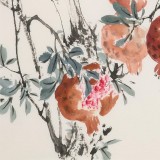 【已售】陳薪名 四尺三開(kāi)《多子多?！?中美協(xié)會(huì)員 第六屆全國(guó)花鳥(niǎo)畫展金獎(jiǎng)獲得者