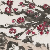 崔春剛 四尺三開《詠梅》 青年才俊 中國當(dāng)代書畫研究院理事