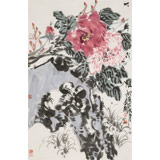 崔春剛 四尺三開《花開富貴》 青年才俊 中國當代書畫研究院理事