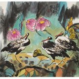 王永剛 三尺斗方《池趣》 國(guó)家一級(jí)美術(shù)師（詢(xún)價(jià)）