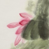 【已售】庾超然 四尺對開《愛蓮說詩意》 黃鶴樓書畫院院長