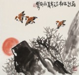 王永剛 三尺斗方《飛鳥(niǎo)出林》 國(guó)家一級(jí)美術(shù)師