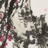 崔春剛 四尺三開《寒香》 青年才俊 中國當(dāng)代書畫研究院理事