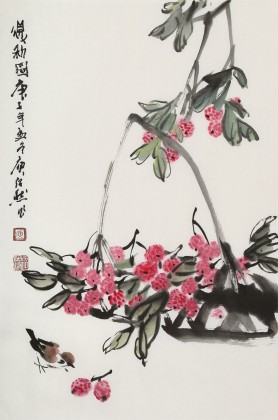 【已售】庾超然 四尺三開(kāi)《得利圖》 黃鶴樓書(shū)畫(huà)院院長(zhǎng)