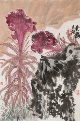 崔春剛 四尺三開《秋趣》 青年才俊 中國當代書畫研究院理事