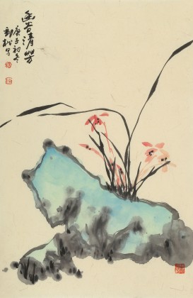 楊勁松 四尺三開《幽谷清芳》 貴州省美術(shù)家協(xié)會(huì)會(huì)員