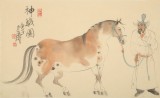 曹建濤 四尺三開《神駿圖》 獨具特色水墨人物畫家