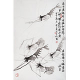 【已售】王守義 四尺三開《蝦趣圖》 中書協(xié)會員 齊白石研究會會員