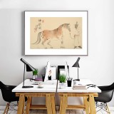 曹建濤 四尺三開《神駿圖》 獨具特色水墨人物畫家