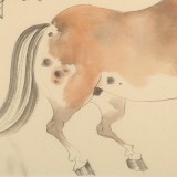 曹建濤 四尺三開《神駿圖》 獨具特色水墨人物畫家