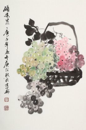 庾超然 四尺三開《碩果圖》 黃鶴樓書畫院院長(zhǎng)