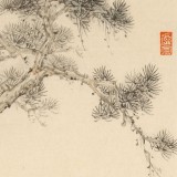 【已售】何揮毫 《采菊東籬下》 當代新安畫派代表性名家