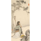 【已售】何揮毫 《采菊東籬下》 當代新安畫派代表性名家